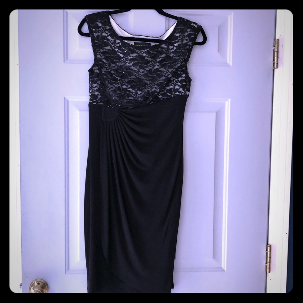 Black and white lace cocktail dress